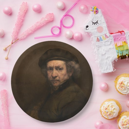 Rembrandt Self Portrait: Dutch Golden Age Painter Pappteller (Party)