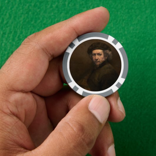 Rembrandt Self Portrait: Dutch Golden Age Painter Pokerchips (Hand)