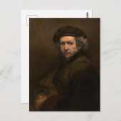 Rembrandt Self Portrait: Dutch Golden Age Painter Postkarte (Vorne/Hinten)