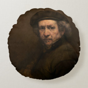 Rembrandt Self Portrait: Dutch Golden Age Painter Rundes Kissen