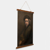 Rembrandt Self Portrait: Dutch Golden Age Painter Wandteppich Mit Holzrahmen (Gewinkelt)