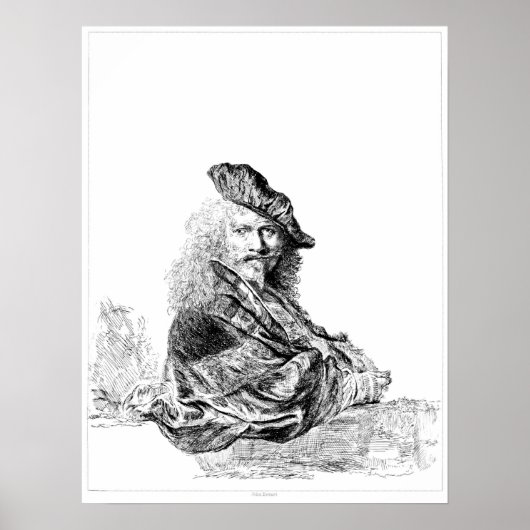 Rembrandt Self Portrait Etching Poster (Vorne)