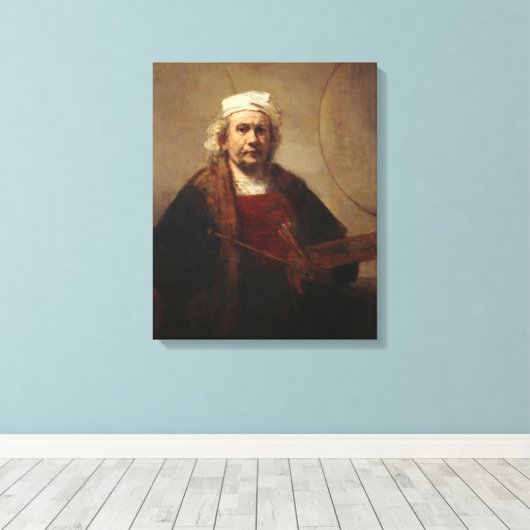 Rembrandt Self-Portrait mit zwei Kreisen Leinwanddruck (Insitu (Holzboden))