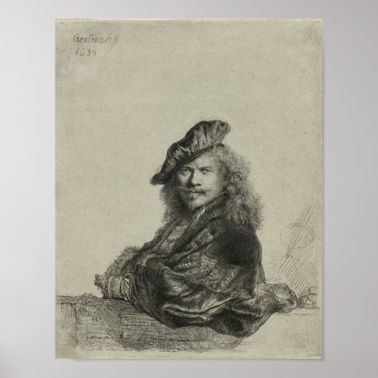 Rembrandt Self Portrait Sketch Poster (Vorne)