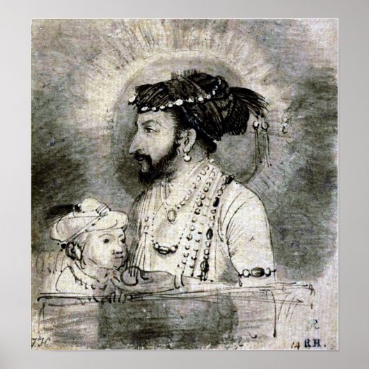 Rembrandt - Shah Jahan und sein Sohn 1656 Poster (Vorne)