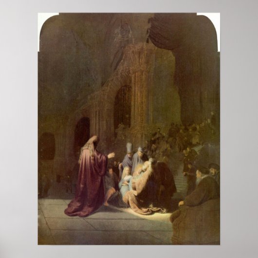 Rembrandt - Simeon im Tempel Poster (Vorne)