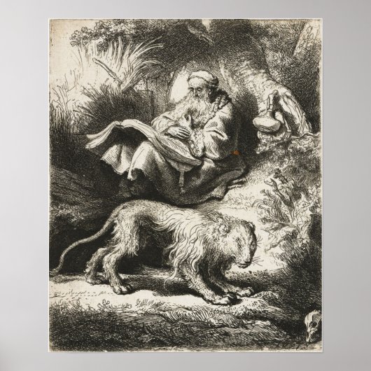 Rembrandt - St. Jerome Reading 1634 Poster (Vorne)