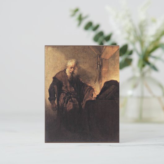 Rembrandt - St. Paul an seinem Schreibtisch Postkarte (Stehend Vorderseite)