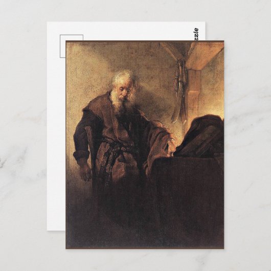 Rembrandt - St. Paul an seinem Schreibtisch Postkarte (Vorne/Hinten)