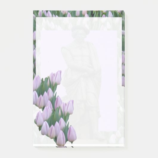 Rembrandt Statue Amsterdam Tulips Post Notizen (Vorderseite)