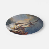 Rembrandt Storm am See von Galiläa Pappteller (Schrägansicht)