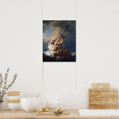 Rembrandt Storm Sea of Galilee Painting Poster (Küche)