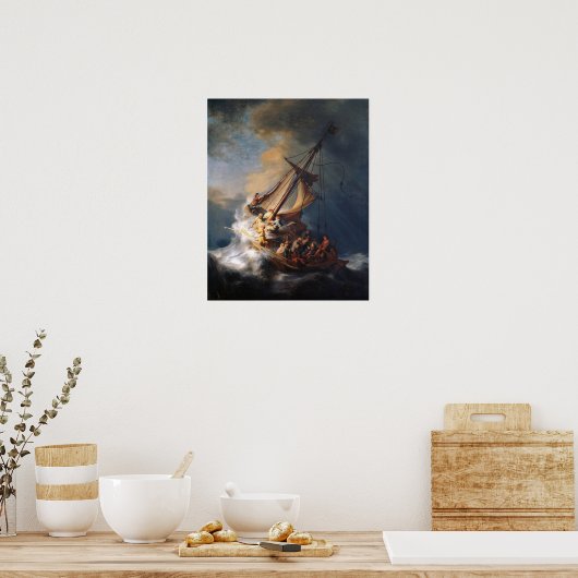 Rembrandt Storm Sea of Galilee Painting Poster (Küche)