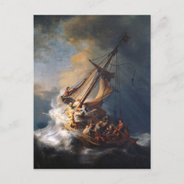 Rembrandt Storm Sea of Galilee Painting Postkarte