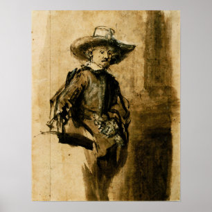 Rembrandt - Studie für einen der Vorsteher Volkert Poster