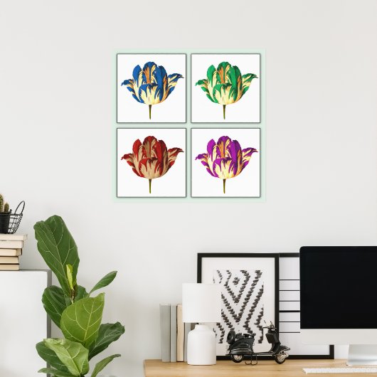 Rembrandt Tulip Pop Art Poster Print (Heimbüro)