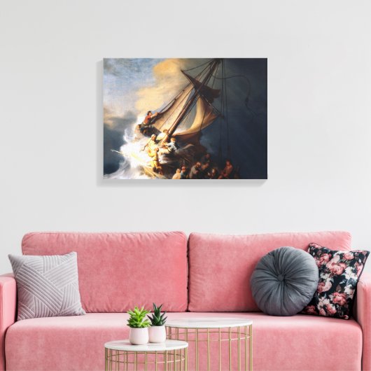 Rembrandt Van Rijn Christ im Sturm Sea Galilee Leinwanddruck (Insitu (Wohnzimmer))