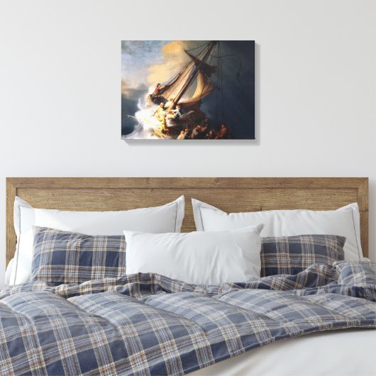 Rembrandt Van Rijn Christ im Sturm Sea Galilee Leinwanddruck (Insitu (Schlafzimmer))