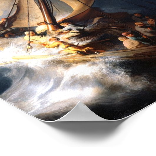 Rembrandt Van Rijn Christ im Sturm Sea Galilee Poster (Ecke)