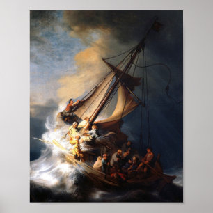 Rembrandt Van Rijn Christ im Sturm Sea Galilee Poster