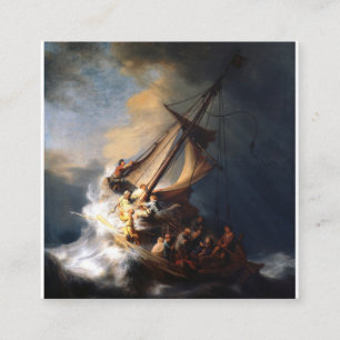 Rembrandt Van Rijn Christus im Sturm auf dem See G Quadratische Visitenkarte