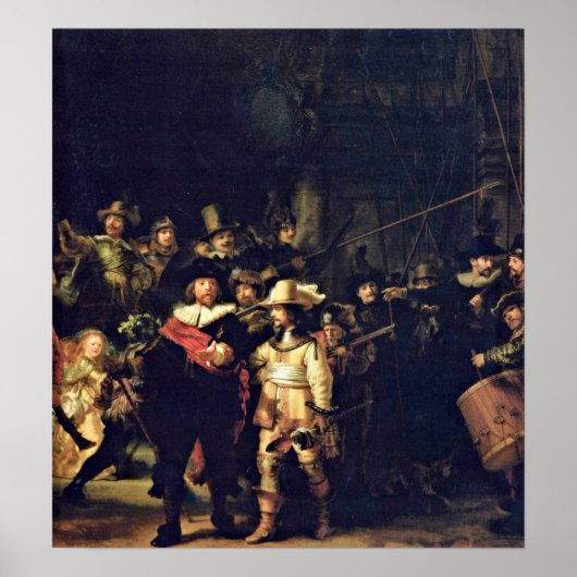 Rembrandt van Rijn - Details zur Nachtschau Poster (Vorne)