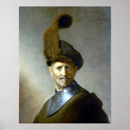 Rembrandt van Rijn Ein alter Mann in Militärkostüm Poster (Vorne)