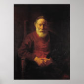 Rembrandt Van Rijn, Ein alter Mann in Rot Poster (Vorne)