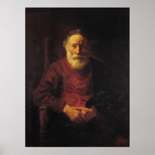 Rembrandt Van Rijn, Ein alter Mann in Rot Poster