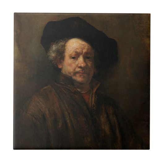 Rembrandt van Rijns Selbstportrait Kunst Fliese (Vorderseite)