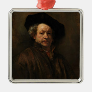 Rembrandt van Rijns Selbstportrait Kunst Ornament Aus Metall