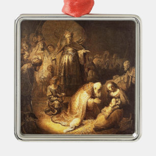 Rembrandt-Verehrung der Weise-Weihnachtsverzierung Ornament Aus Metall