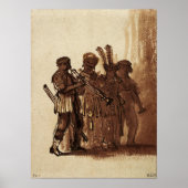 Rembrandt - vier Musiker mit Windinstrumenten Poster (Vorne)