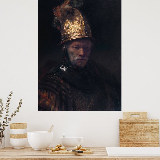 Rembrandt's Man in einem goldenen Helm Poster (Küche)