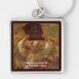 Rembrandt's Moses & Biblical Quote Schlüsselanhänger