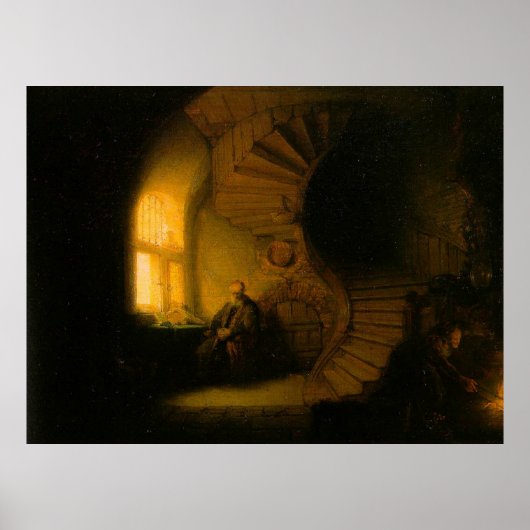 Rembrandts Philosoph in Meditation Poster (Vorne)