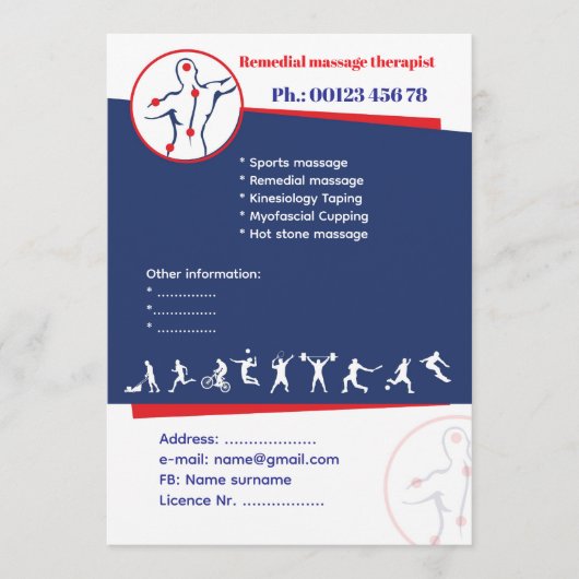 Remedial massage Flyer Template Einladung (Vorderseite)