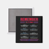 Remember pearl harbor memorial day december 7th magnet (Vorderseite/Rückseite)