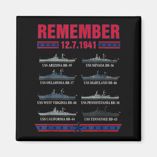 Remember pearl harbor memorial day december 7th magnet (Vorne)