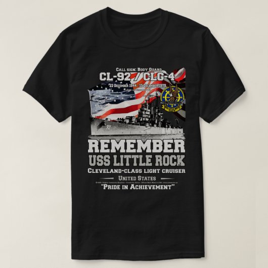 REMEMBER USS Little Rock CL92 Cruiser Navy Veteran T-Shirt (Design vorne)