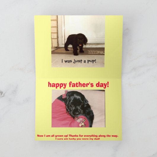 Remember When, Dad? Karte (Innenseite)