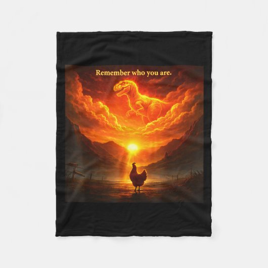 Remember Who Are You Dinosaur Chicken Cool Funny G Fleecedecke (Vorderseite)