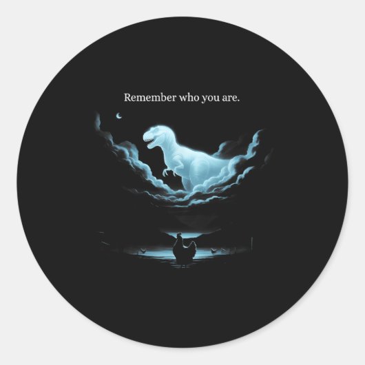 Remember Who Are You Dinosaur Chicken Meme Evoluti Runder Aufkleber (Vorderseite)