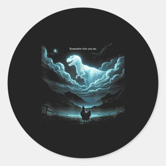 Remember Who You Are Chicken, Funny Evolution Joke Runder Aufkleber (Vorderseite)