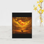 Remember Who You Are Funny Evolution Meme Chicken Karte (Gelbe Blume)