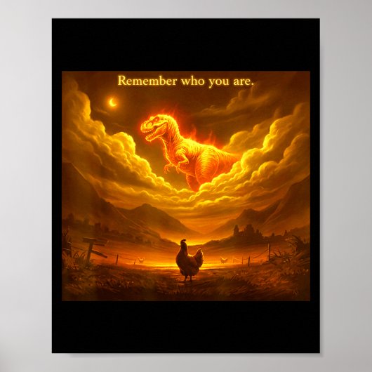 Remember Who You Are Funny Evolution Meme Chicken Poster (Vorne)