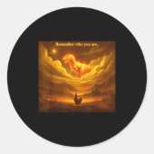 Remember Who You Are Funny Evolution Meme Chicken  Runder Aufkleber (Vorderseite)