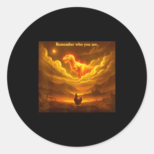 Remember Who You Are Funny Evolution Meme Chicken Runder Aufkleber (Vorderseite)