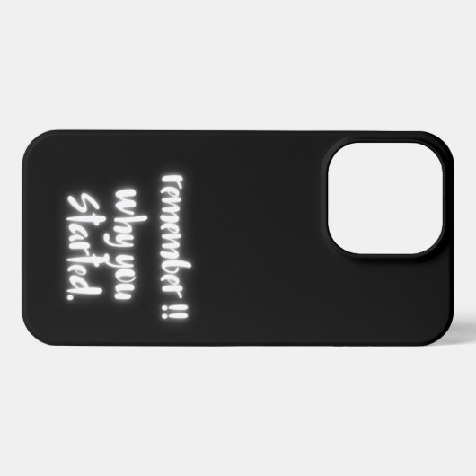 Remember Why You Started Minimal Black Quote  iPhone Hülle (Rückseite (Horizontal))