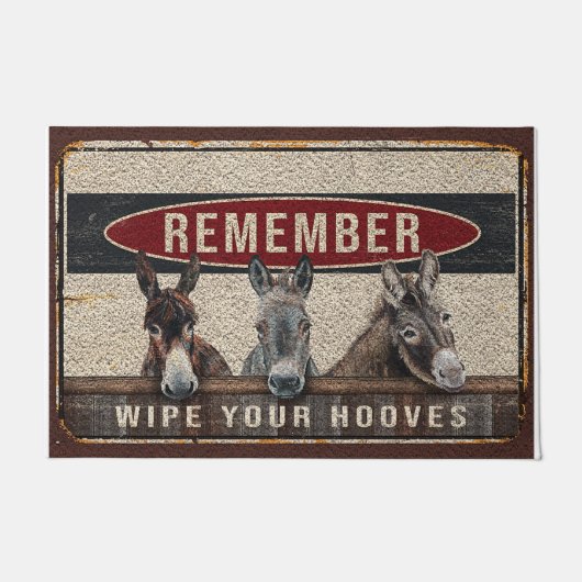Remember Wipe Your Hooves Rug, Animal Fußmatte (Vorderseite)